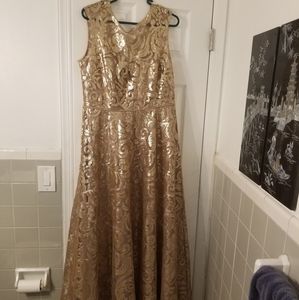 Copper sequin floor length size 12 dress